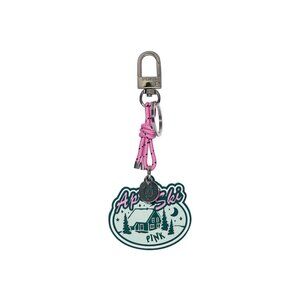 PINK Victoria's Secret Apres Ski Logo Ski Lodge Bag Charm Keychain NEW NWT